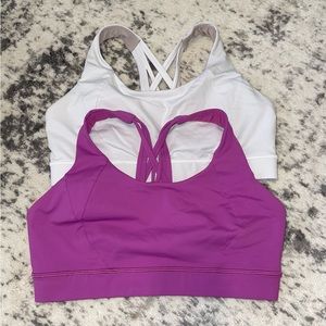🍋 Lululemon Bundle of 2 sports bras: Free to be elevated size 10 (Plum & white)